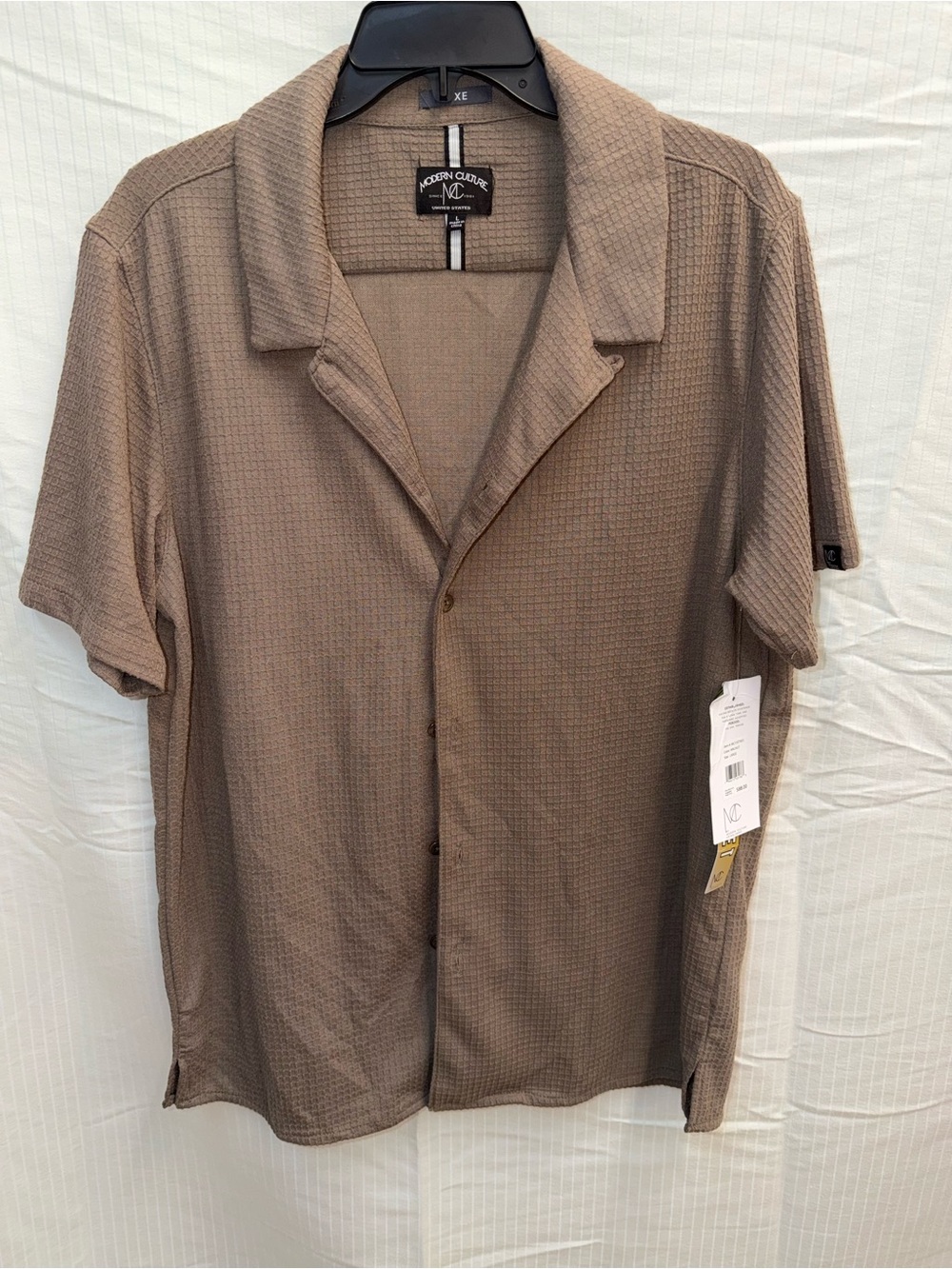 Modern Culture Short Sleeve Camp Collar Shirt - Taupe